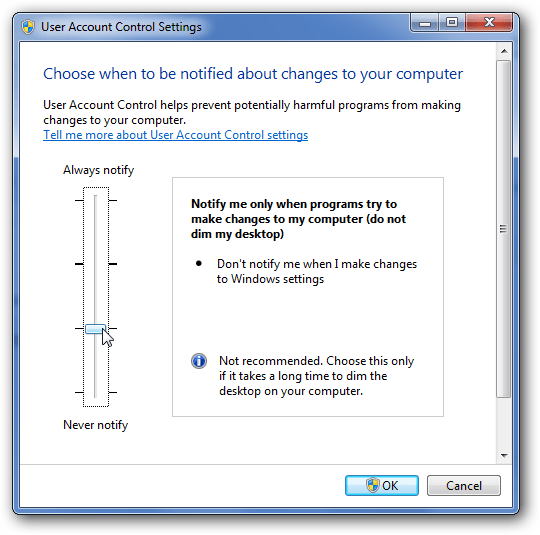 Отключить uac windows 8